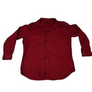 Apt. 9 Mens Casual Shirt XL Red Button Down Dress Long Sleeve Spread Collar